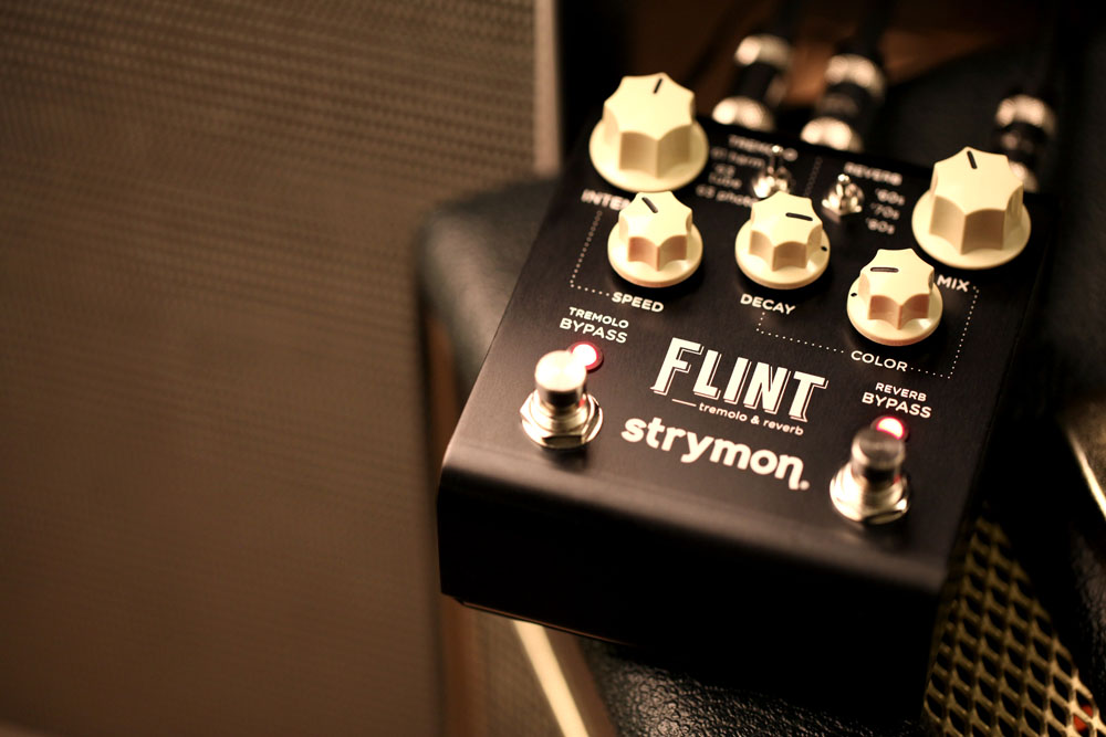 Flint product angle view on dark background with amp 1