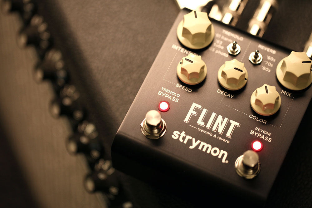 Flint product angle view on dark background with amp 4