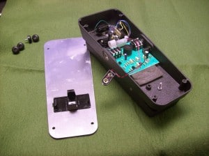 crybaby wah pedal with back cover removed
