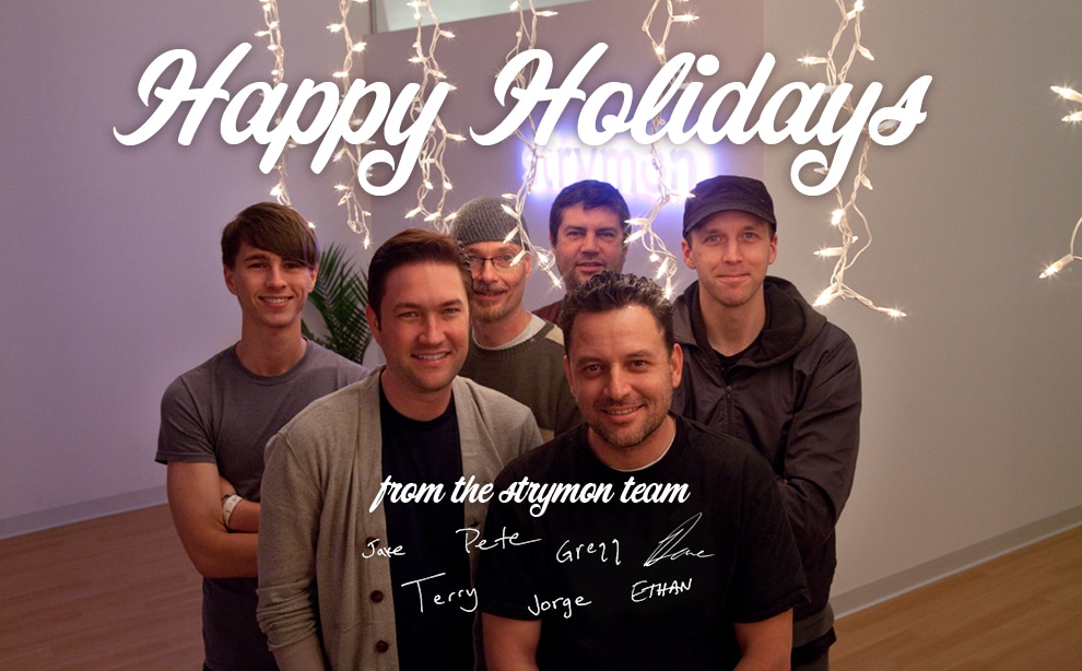 photo of 6 team members from strymon: jake, terry, pete, gregg, jorge and ethan