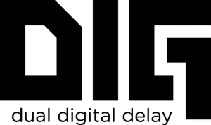 DIG logo in black with tagline dual digital delay