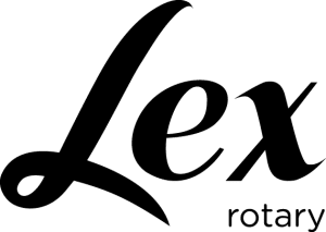 Lex logo in black with tagline rotary