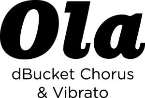 Ola logo in black with tagline dBucket Chorus & Vibrato