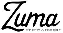 Zuma logo in black with tagline high current DC power supply