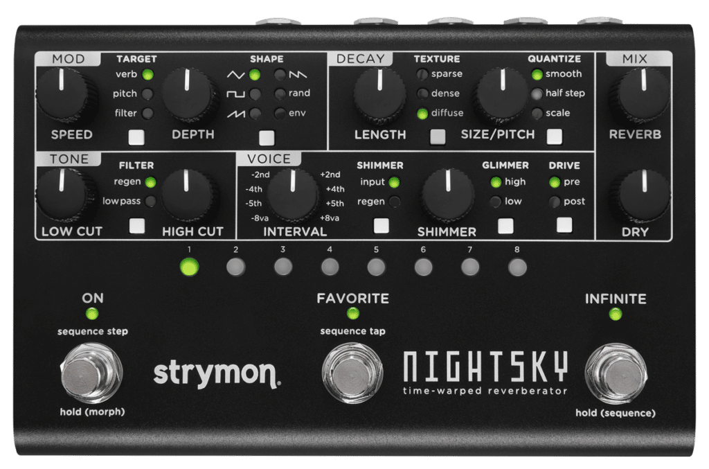 Strymon NightSky in all black Midnight edition finish