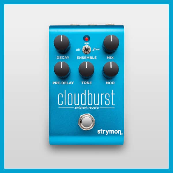 Strymon Cloudburst pedal in light blue finish