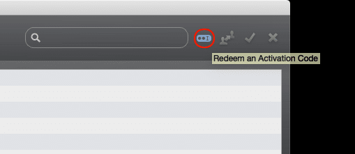 Screenshot of iLok License Manager app with "Redeem an Activation Code" button circled in red.